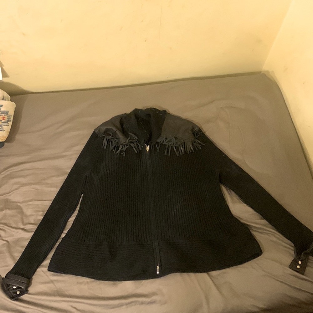 Real Woman’s Silk and Leather Turtleneck Jacket